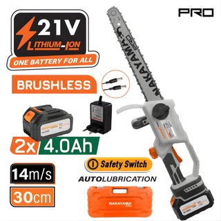 NAKAYAMA Motosega da Potatura Pro EC1230 con 2 Batterie e Accessori