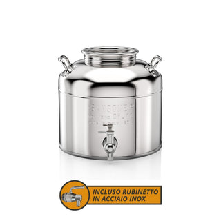 Sansone Contenitore in Acciaio Inox 10L con Rubinetto