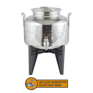 Sansone Contenitore in Acciaio Inox 5L con Rubinetto e Stand