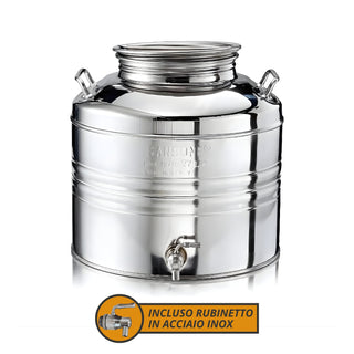 Sansone Contenitore in Acciaio Inox 30L con Rubinetto