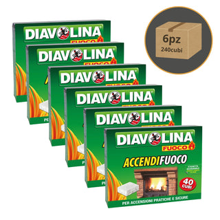 Diavolina Accendifuoco 240 cubi (6 confezioni)