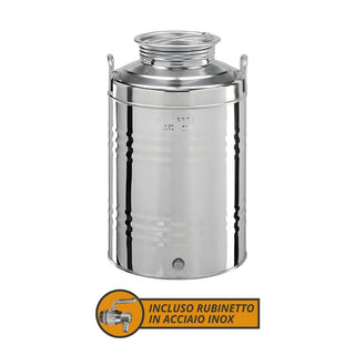 "Il Fusto" Contenitore in Acciaio Inox 30L con Rubinetto