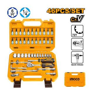 INGCO Tool Box Set with 42 pcs 1/4" Sockets HKTS14462