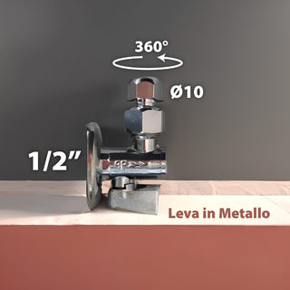 AEFFE Rubinetto Filtro Snodo con Leva in Metallo 1/2" Ø10 + Rosetta