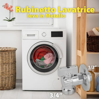 AEFFE Rubinetto Lavatrice a Sfera con Leva in Metallo e Rosetta