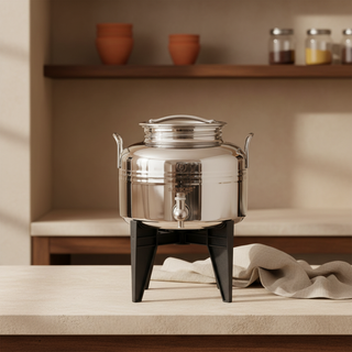 Sansone Contenitore in Acciaio Inox 5L con Rubinetto e Stand