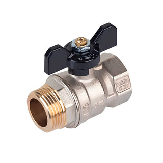 TIEMME Valvola a Sfera Passaggio Standard M/F Leva Farfalla Alluminio Mistral 2371